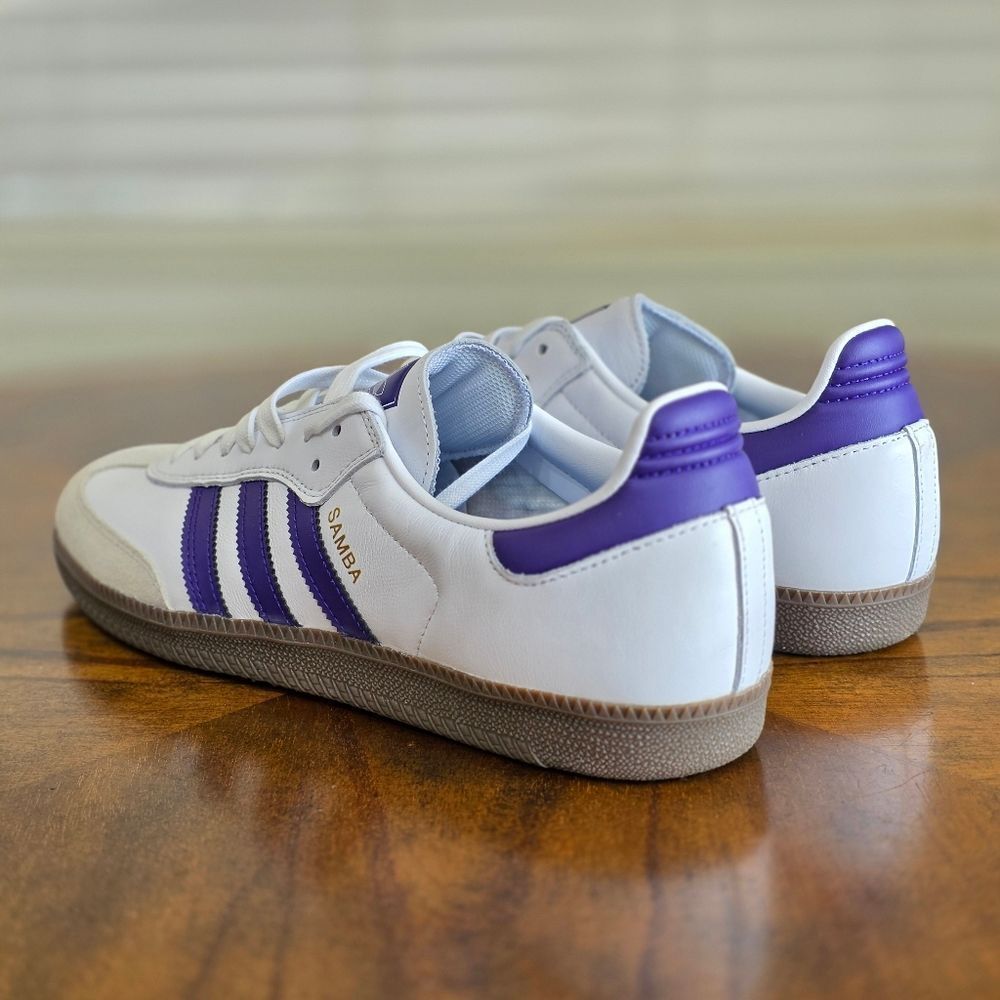 Adidas Originals Samba ADV Cloud White Purple Men's Size 12 Leather New IE6613 - Picture 6 of 14